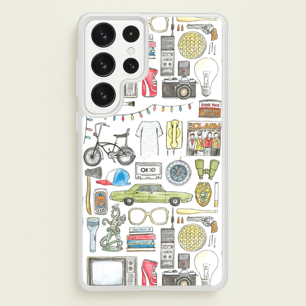 Stranger Objects Illustration - Stranger Things Phone Case for Galaxy S23 Ultra