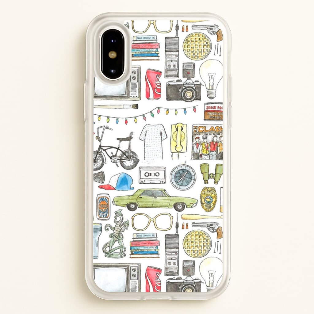 Stranger Objects Illustration - Stranger Things Phone Case for iPhone X / XS