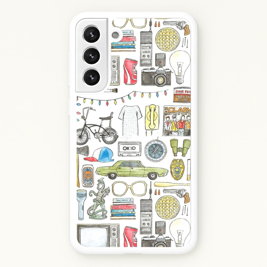 Stranger Objects Illustration - Stranger Things Phone Case for Galaxy S22 Plus