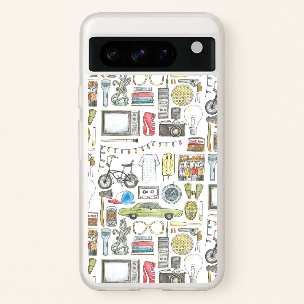 Stranger Objects Illustration - Stranger Things Phone Case for Google Pixel 8 Pro