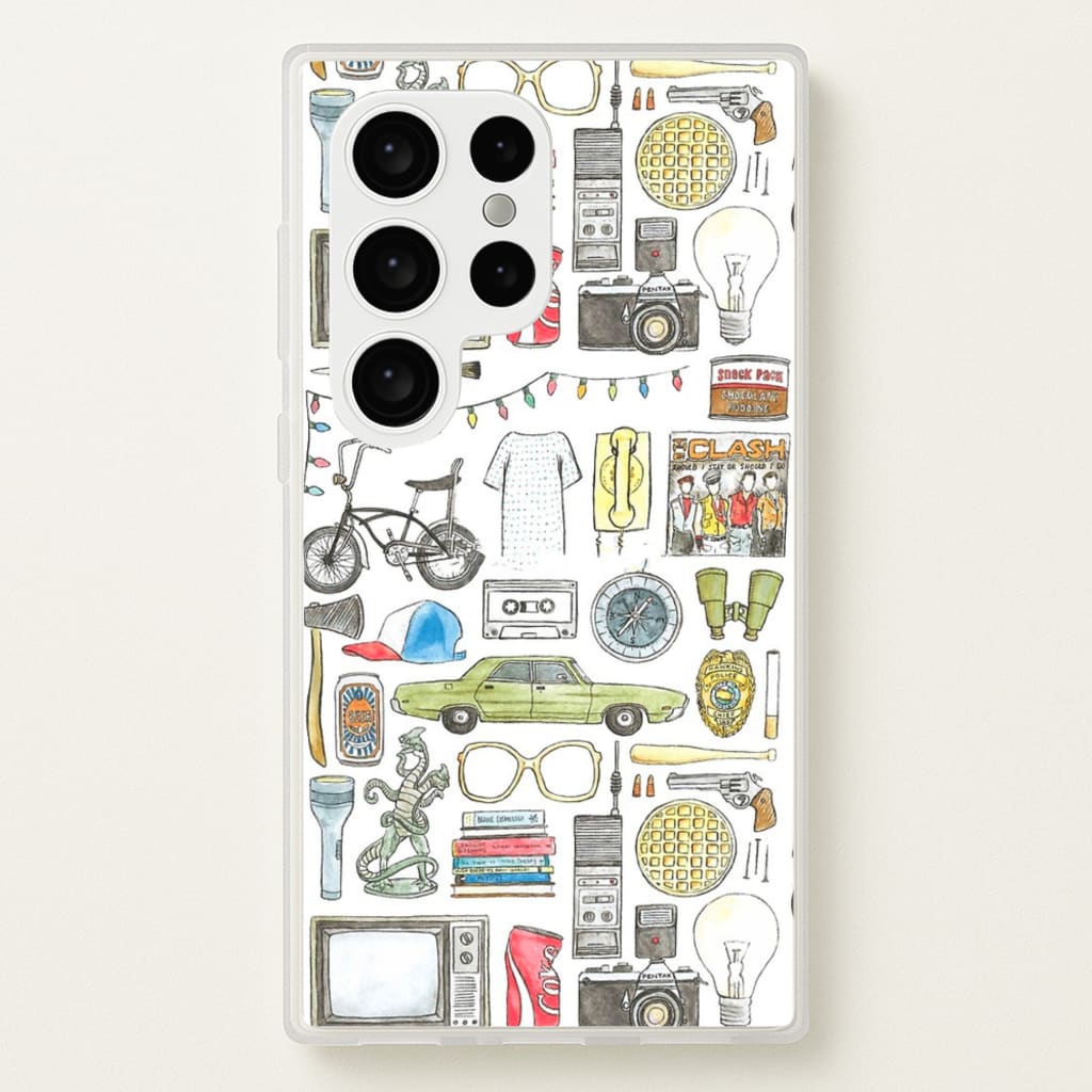 Stranger Objects Illustration - Stranger Things Phone Case for Galaxy S24 Ultra