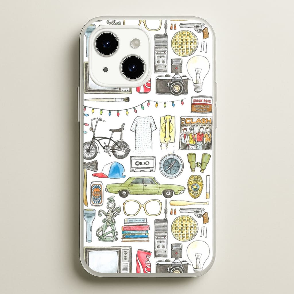 Stranger Objects Illustration - Stranger Things Phone Case for iPhone 14