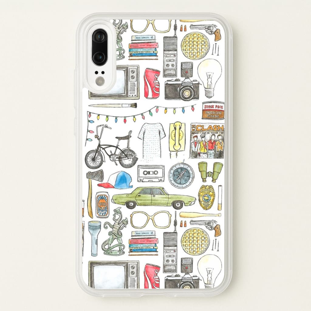 Stranger Objects Illustration - Stranger Things Phone Case for Huawei P20