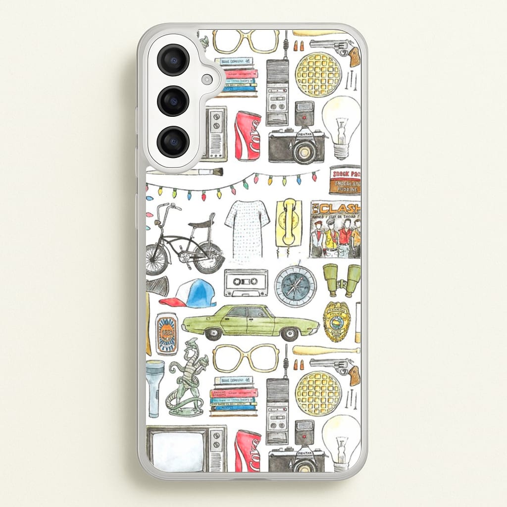 Stranger Objects Illustration - Stranger Things Phone Case for Galaxy A34
