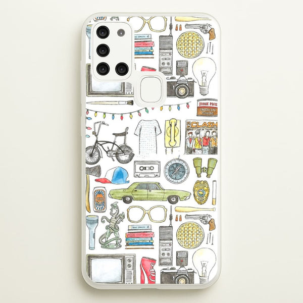 Stranger Objects Illustration - Stranger Things Phone Case for Galaxy A21s