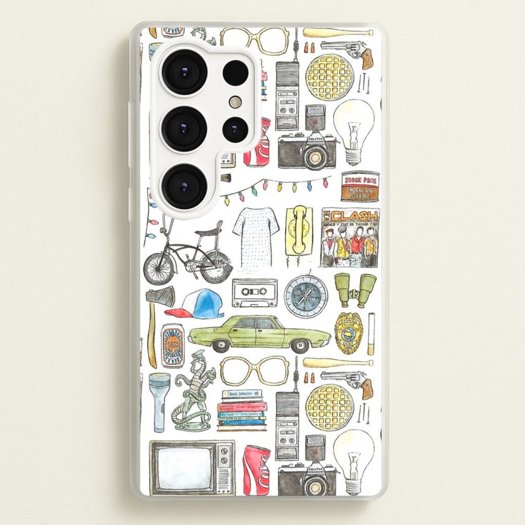 Stranger Objects Illustration - Stranger Things Phone Case for Galaxy S25 Ultra
