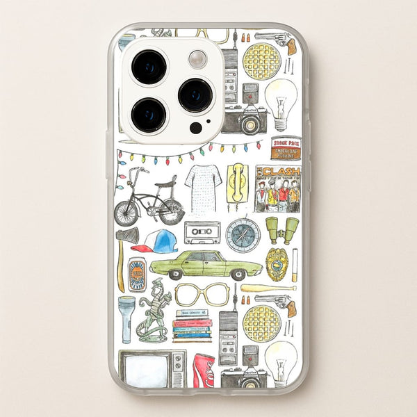 Stranger Objects Illustration - Stranger Things Phone Case for iPhone 15 Pro