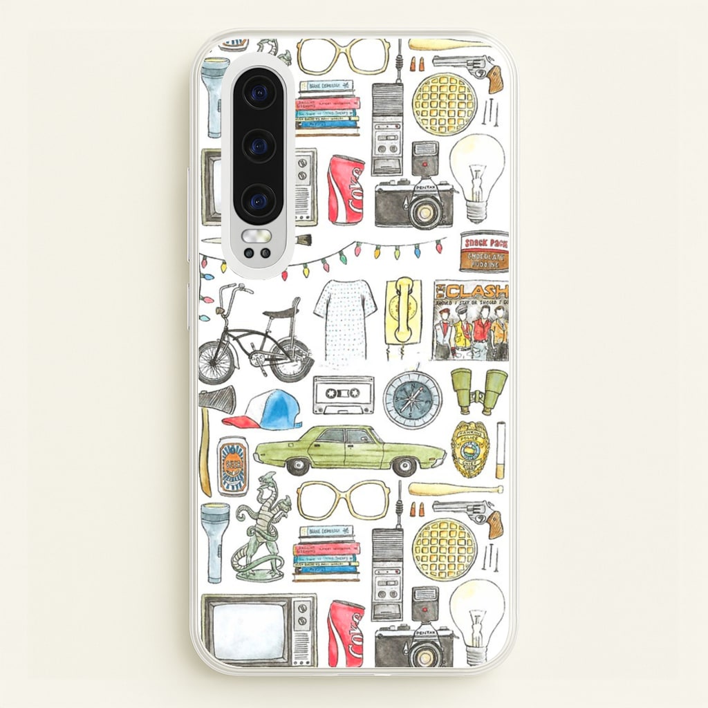 Stranger Objects Illustration - Stranger Things Phone Case for Huawei P30