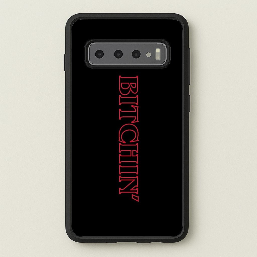 Stranger Bitchin' Logo - Stranger Things Phone Case for Galaxy S10 Plus