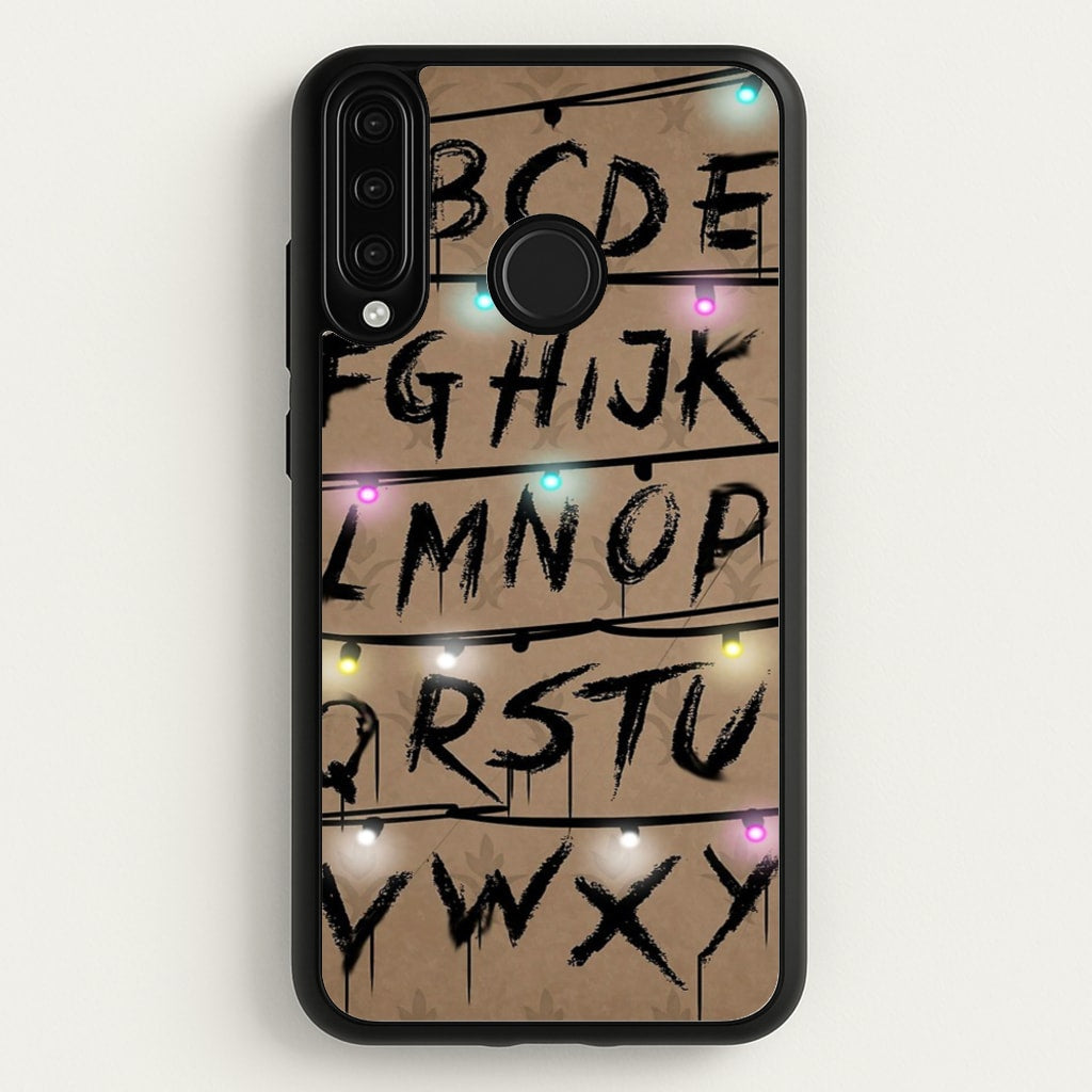 Stranger Alphabet Wall - Stranger Things Phone Case for Huawei P30 Lite