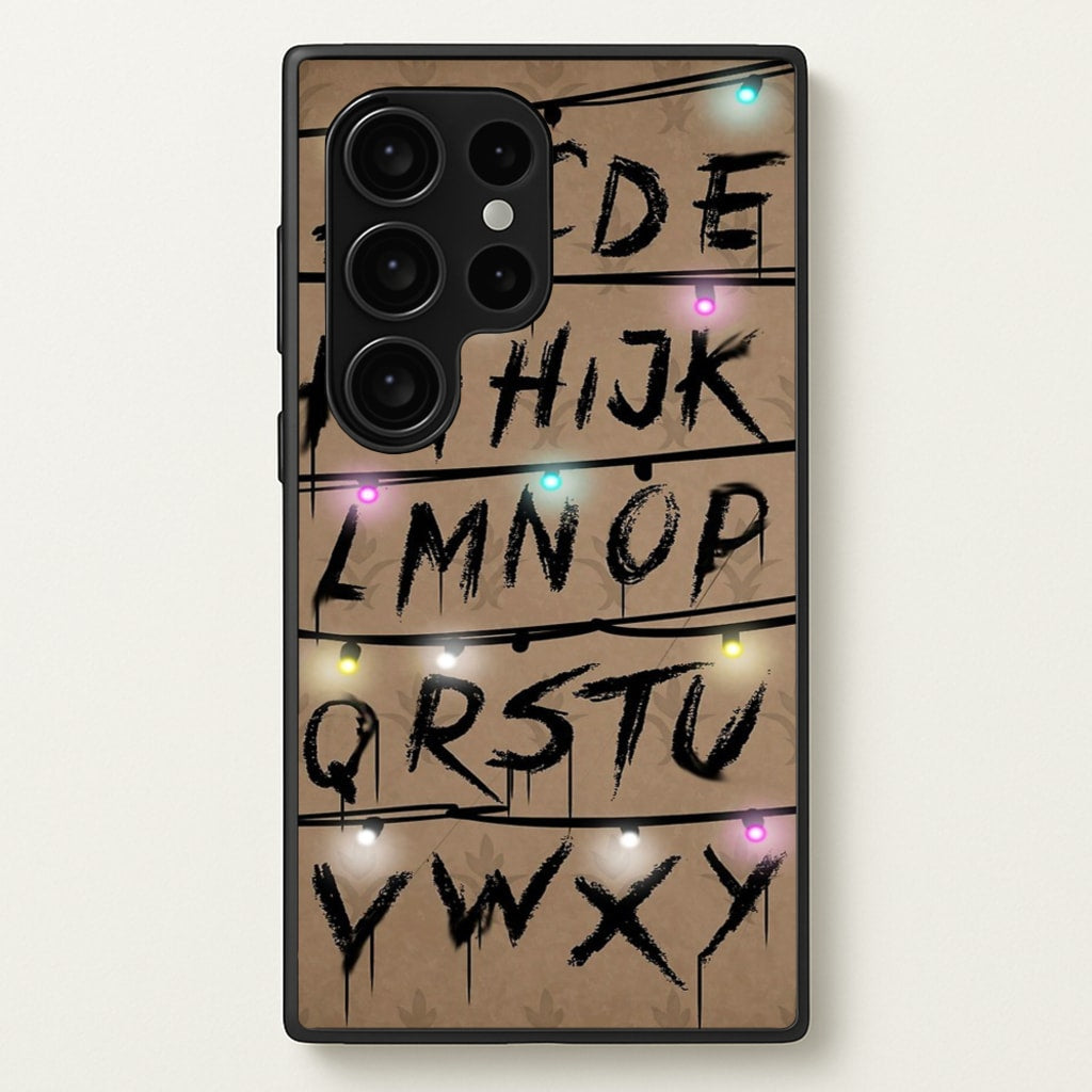 Stranger Alphabet Wall - Stranger Things Phone Case for Galaxy S24 Ultra
