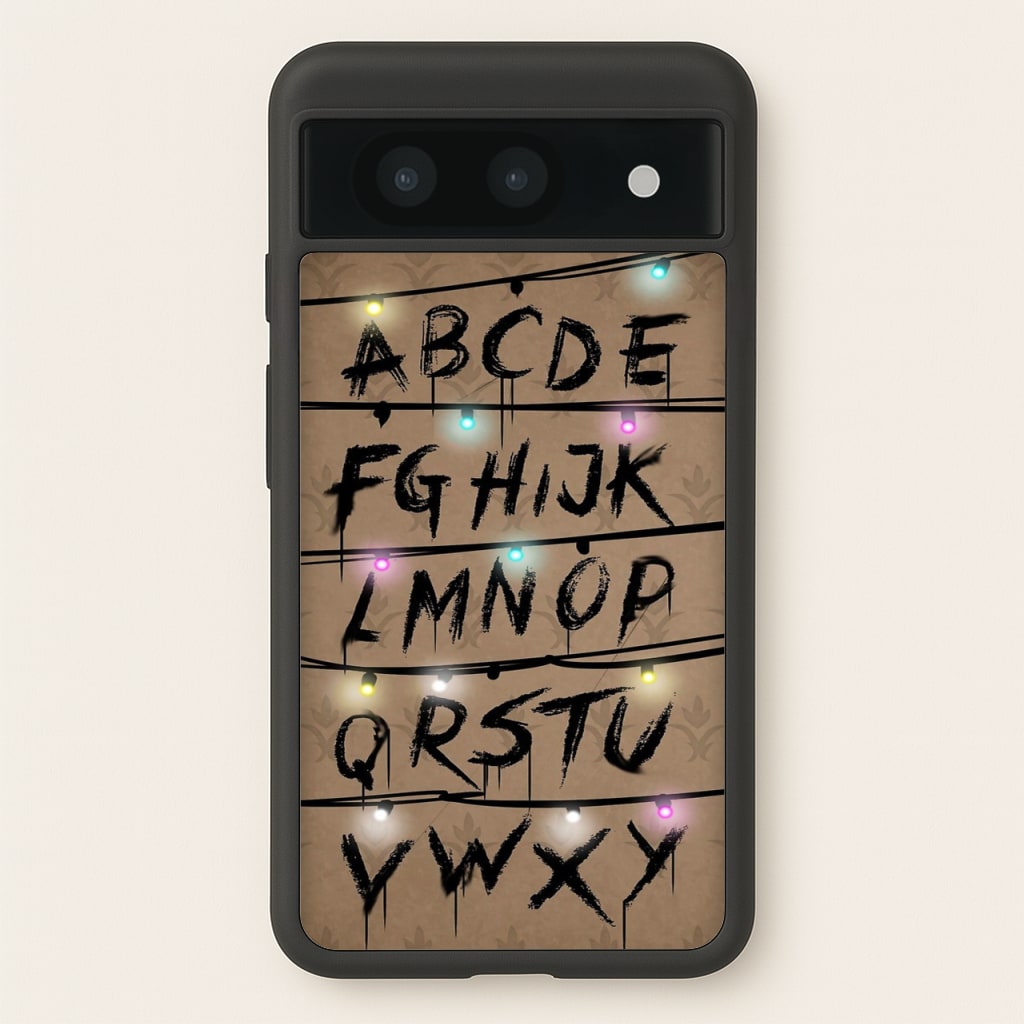 Stranger Alphabet Wall - Stranger Things Phone Case for Google Pixel 8a
