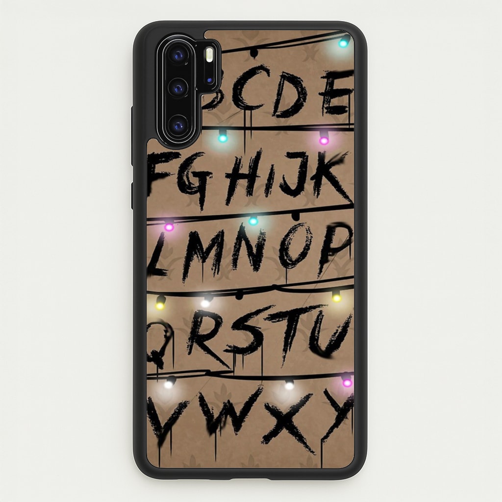 Stranger Alphabet Wall - Stranger Things Phone Case for Huawei P30 Pro