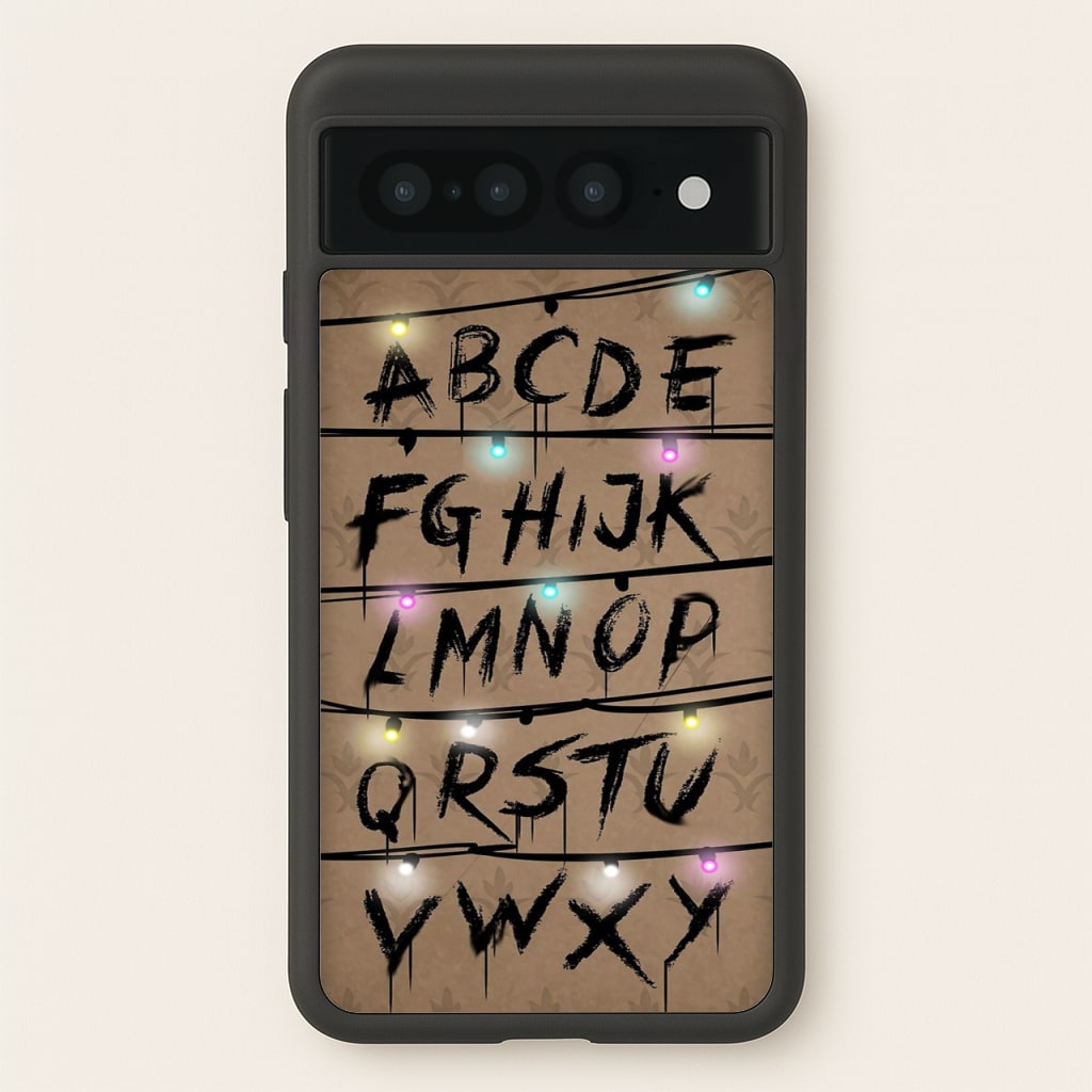 Stranger Alphabet Wall - Stranger Things Phone Case for Google Pixel 7 Pro