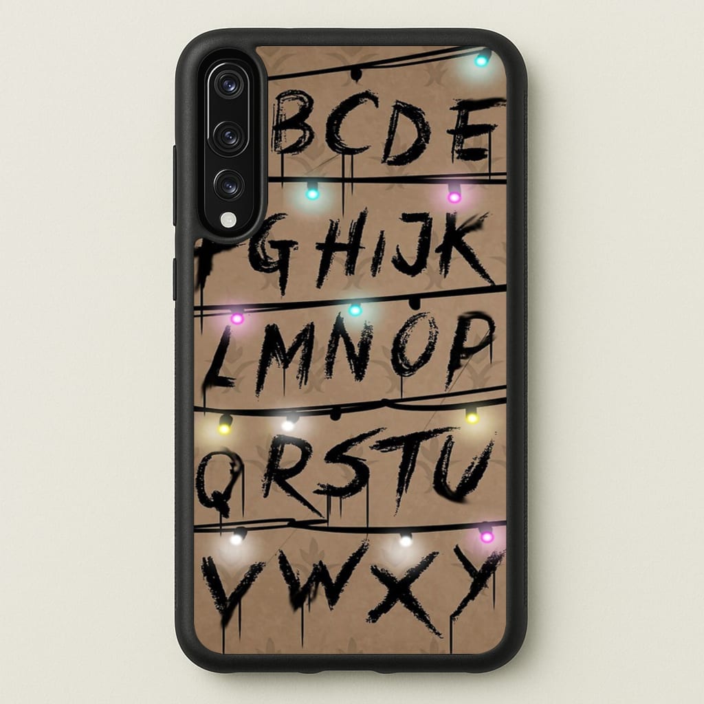 Stranger Alphabet Wall - Stranger Things Phone Case for Huawei P20 Pro