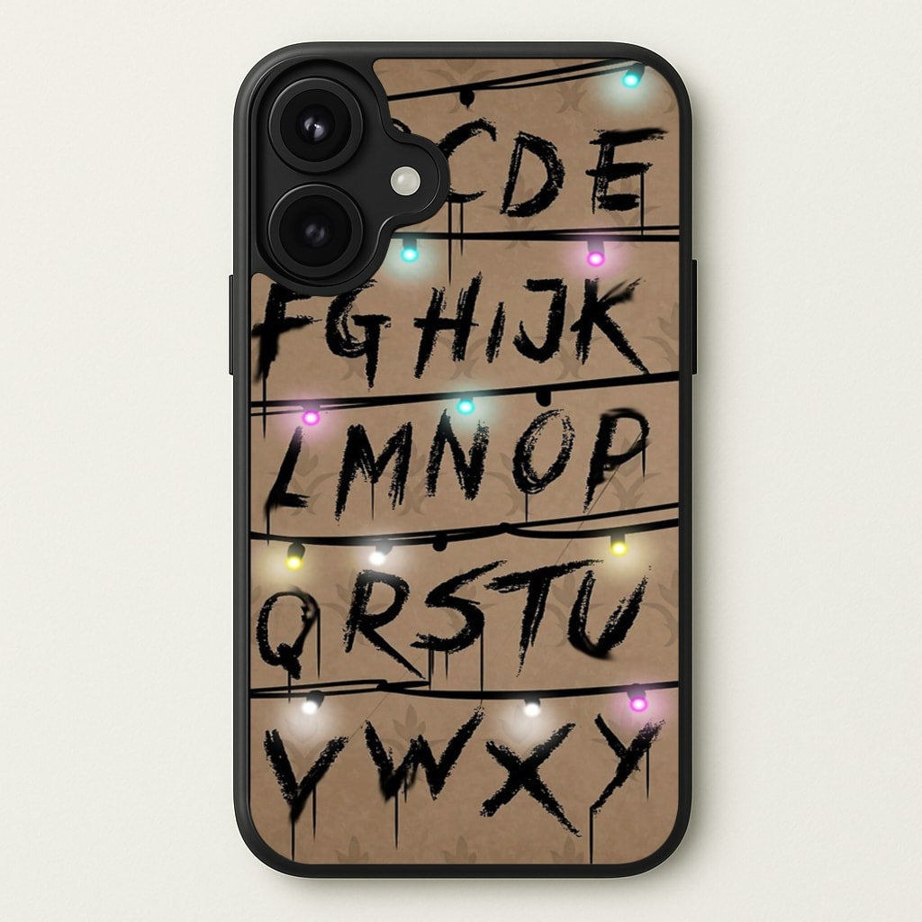 Stranger Alphabet Wall Phone Case for iPhone 17