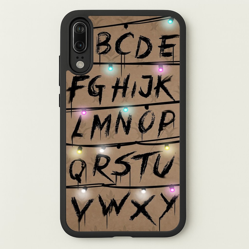 Stranger Alphabet Wall - Stranger Things Phone Case for Huawei P20