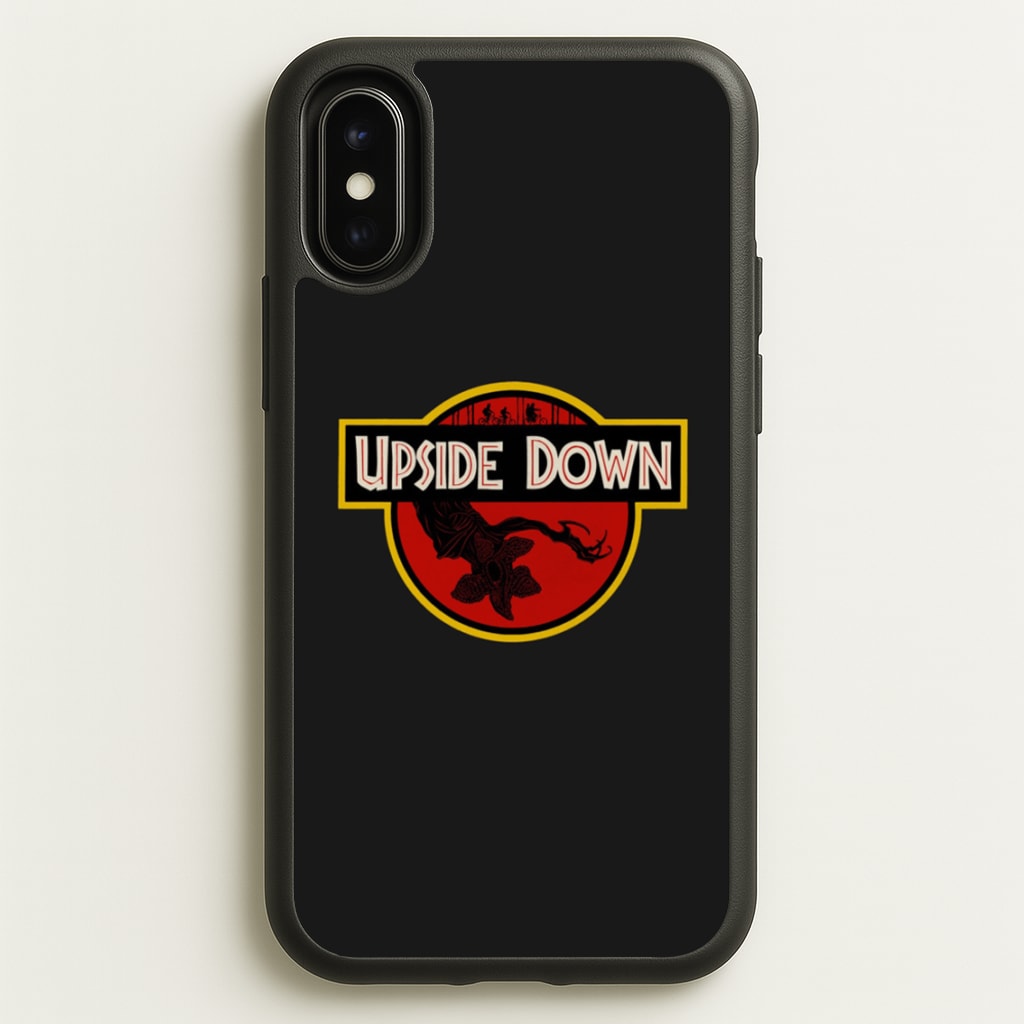 Upside Down - Jurassic Inspired Stranger - Stranger Things Phone Case for iPhone X / XS