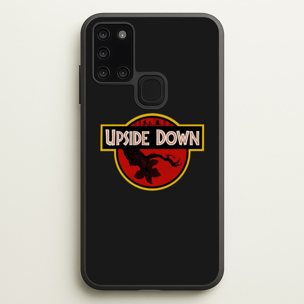 Upside Down - Jurassic Inspired Stranger - Stranger Things Phone Case for Galaxy A21s