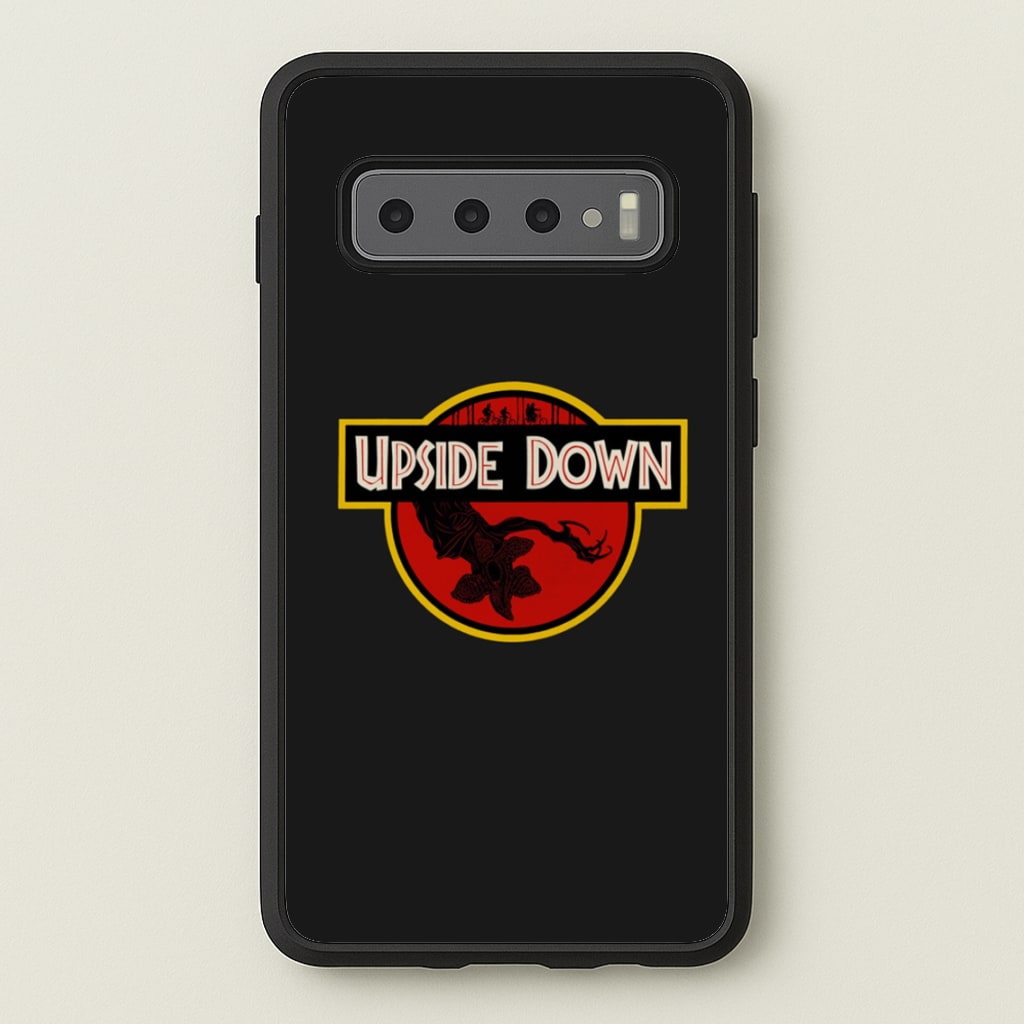 Upside Down - Jurassic Inspired Stranger - Stranger Things Phone Case for Galaxy S10 Plus