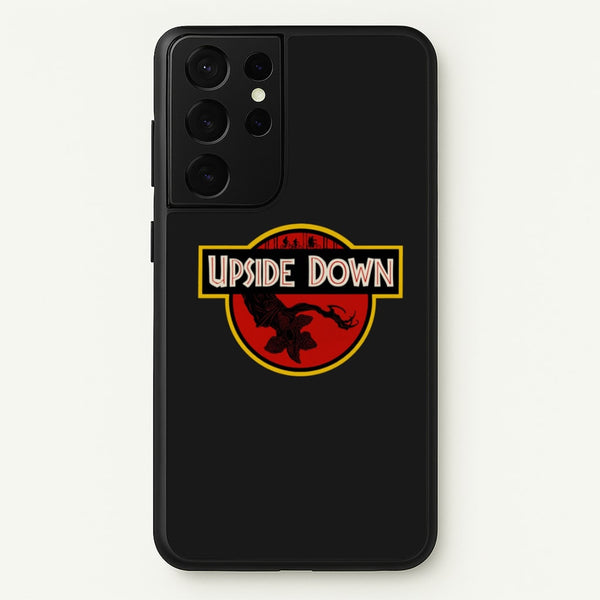 Upside Down - Jurassic Inspired Stranger - Stranger Things Phone Case for Galaxy S21 Ultra