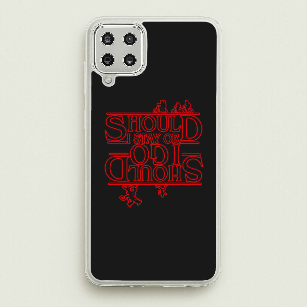 Should I Stay Or Should I Go Upside Down - Stranger Things Phone Case for Galaxy A12