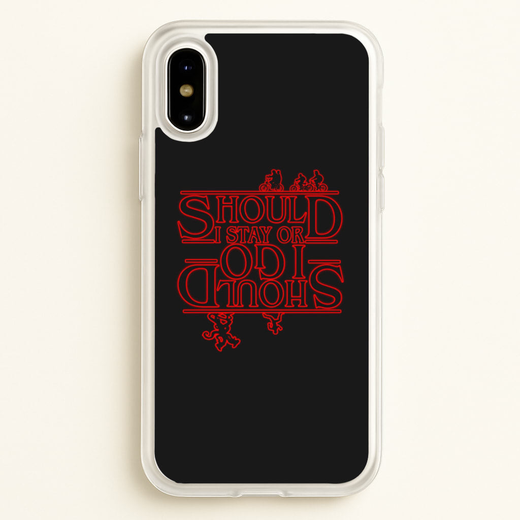 Should I Stay Or Should I Go Upside Down - Stranger Things Phone Case for iPhone X / XS