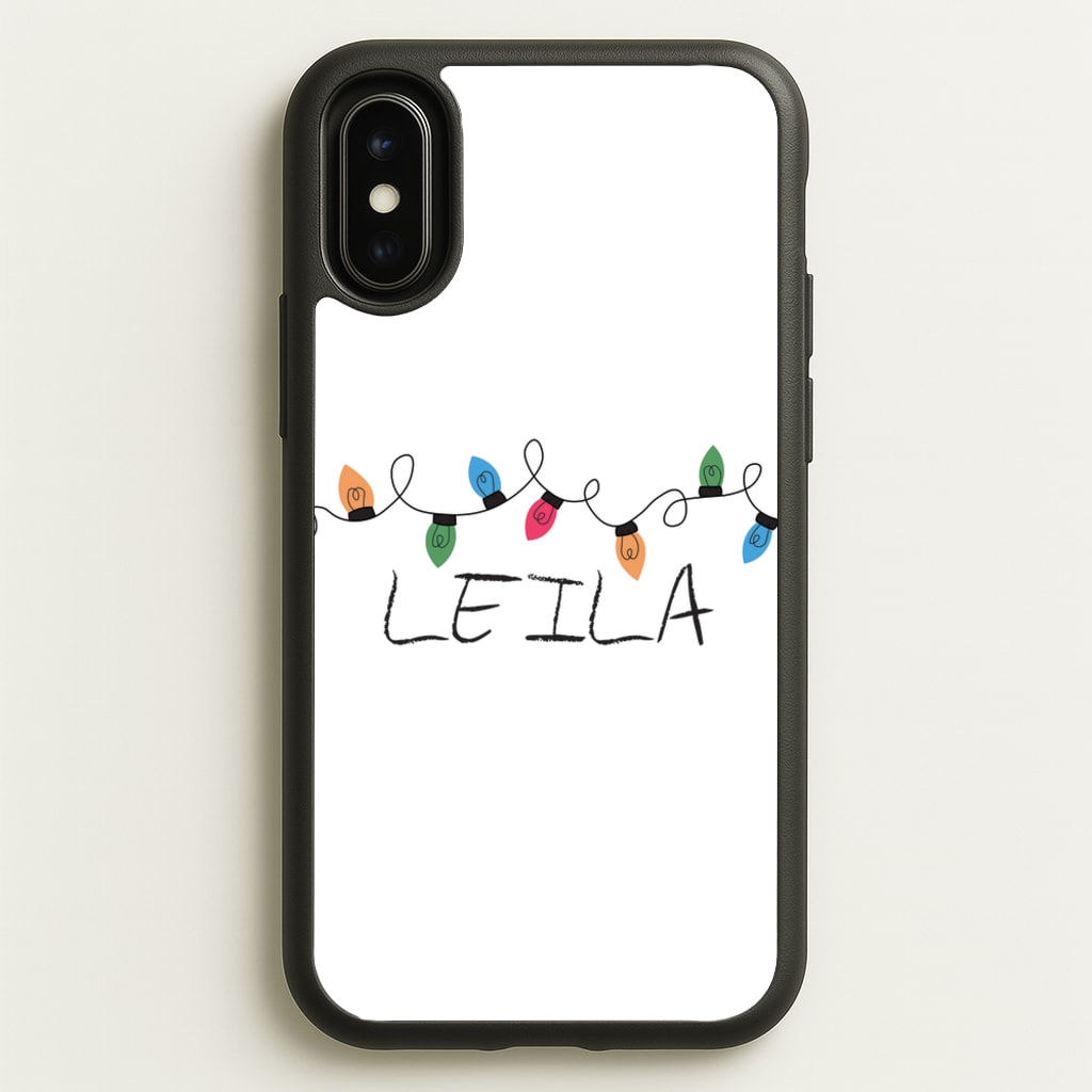Fairy Lights - Personalised Stranger - Stranger Things Phone Case for iPhone X / XS
