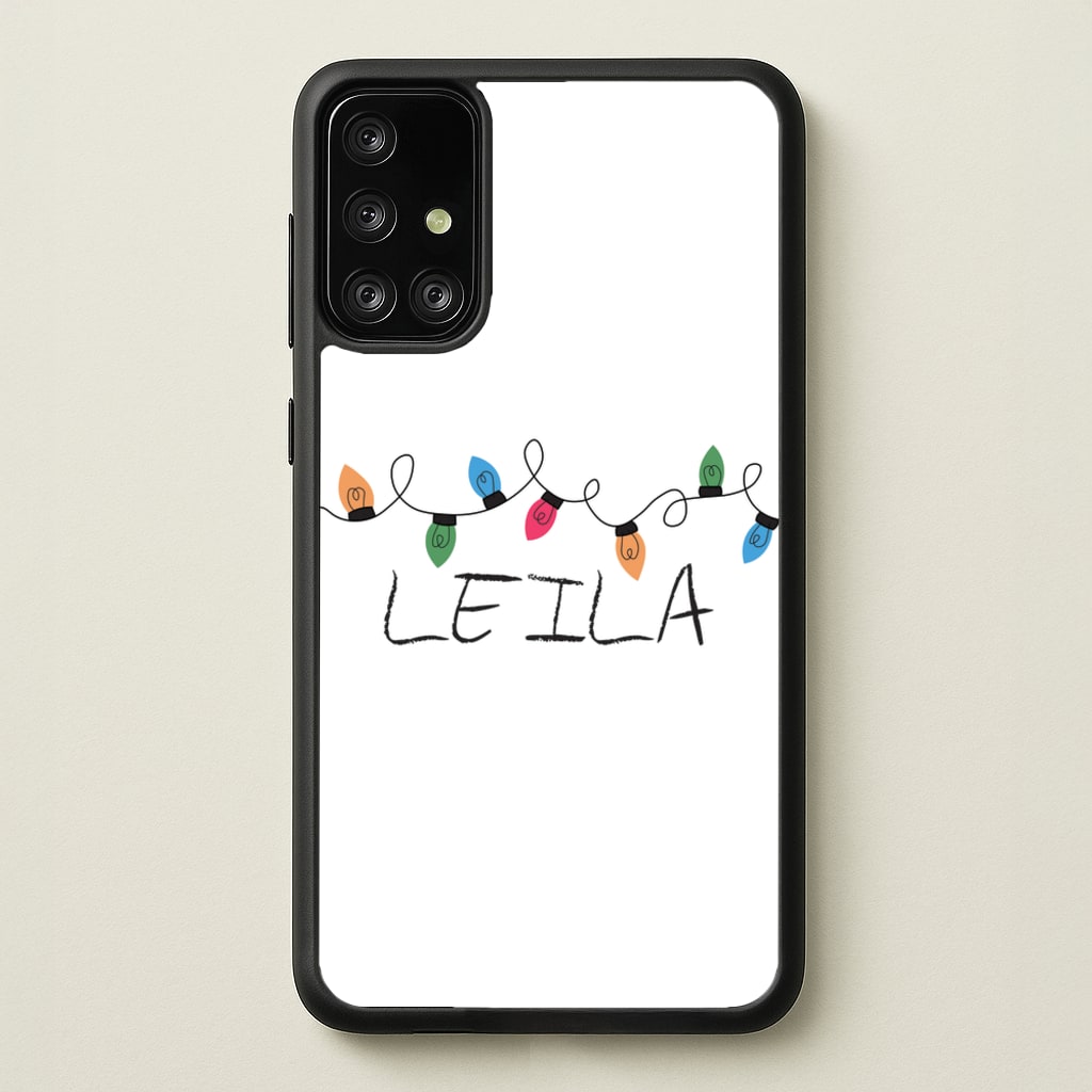 Fairy Lights - Personalised Stranger - Stranger Things Phone Case for Galaxy A71