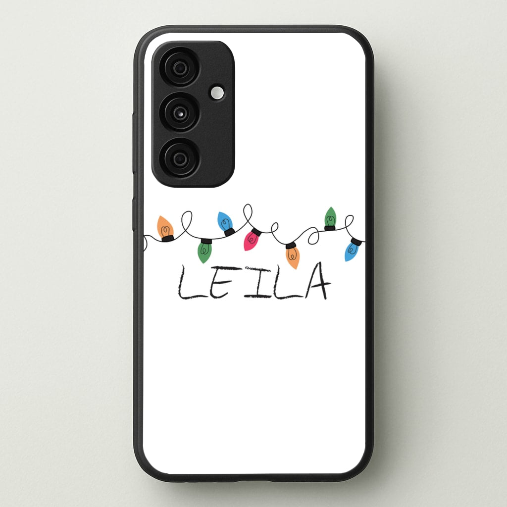 Fairy Lights - Personalised Stranger - Stranger Things Phone Case for Galaxy A35