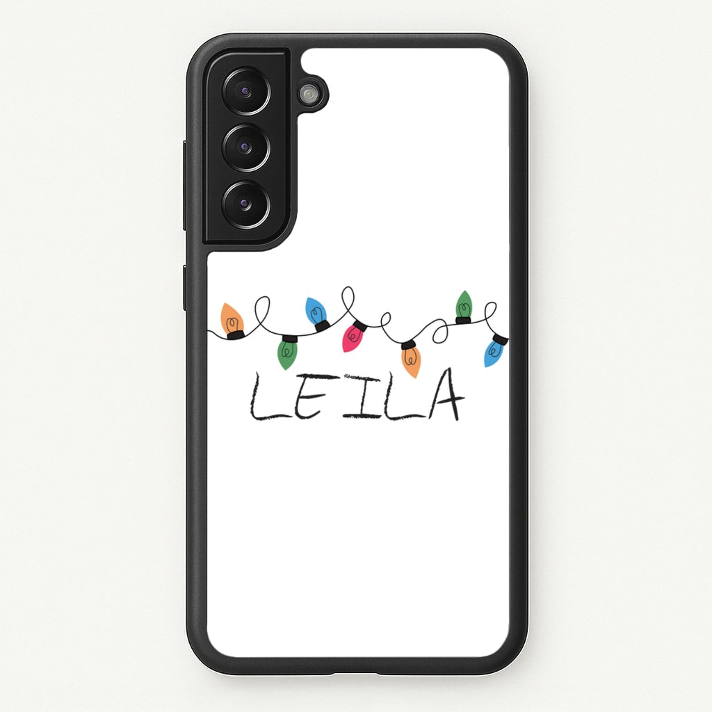 Fairy Lights - Personalised Stranger - Stranger Things Phone Case for Galaxy S21FE