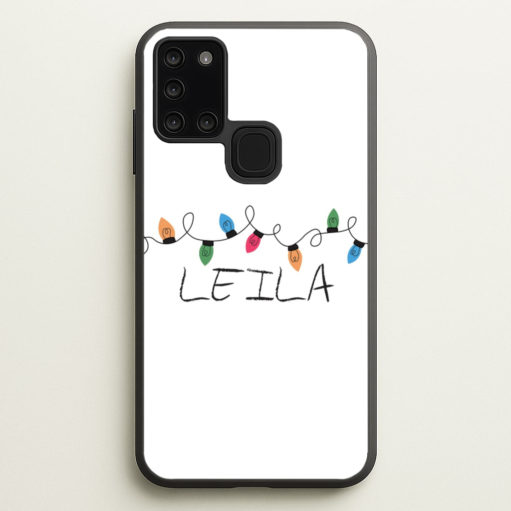 Fairy Lights - Personalised Stranger - Stranger Things Phone Case for Galaxy A21s