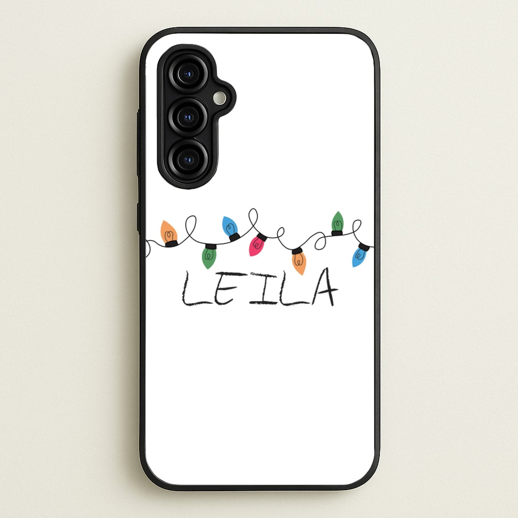 Fairy Lights - Personalised Stranger - Stranger Things Phone Case for Galaxy A54