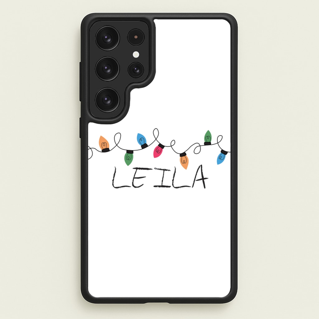 Fairy Lights - Personalised Stranger - Stranger Things Phone Case for Galaxy S22 Ultra