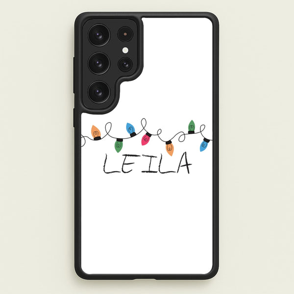 Fairy Lights - Personalised Stranger - Stranger Things Phone Case for Galaxy S22 Ultra