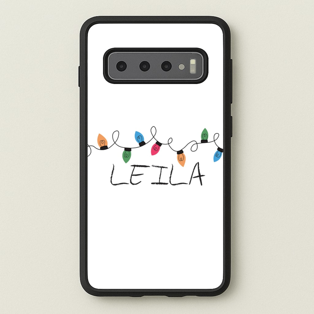 Fairy Lights - Personalised Stranger - Stranger Things Phone Case for Galaxy S10