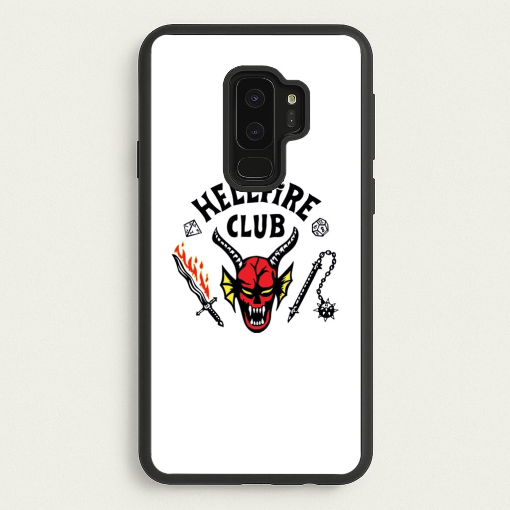 Hellfire Logo - White - Stranger Things Phone Case for Galaxy S9 Plus