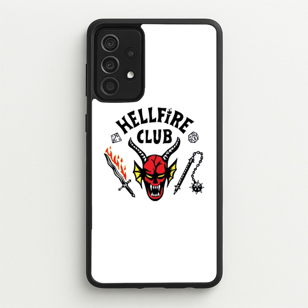 Hellfire Logo - White - Stranger Things Phone Case for Galaxy A52 / A52s