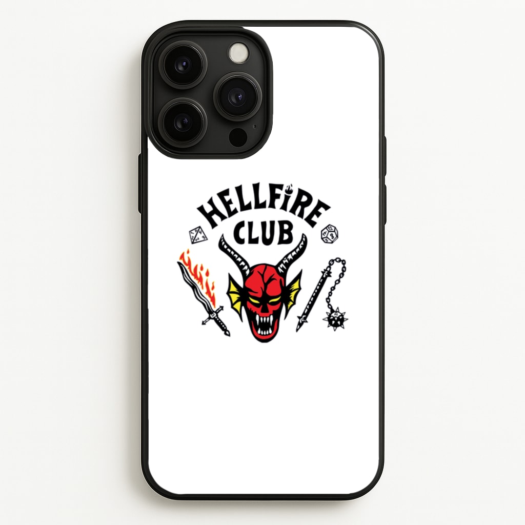 Hellfire Logo - White - Stranger Things Phone Case for iPhone 13 Pro Max