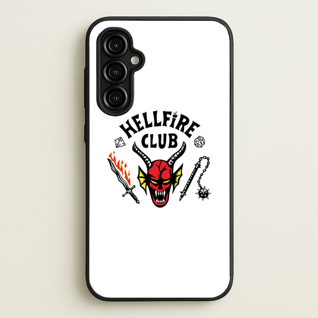 Hellfire Logo - White - Stranger Things Phone Case for Galaxy A54