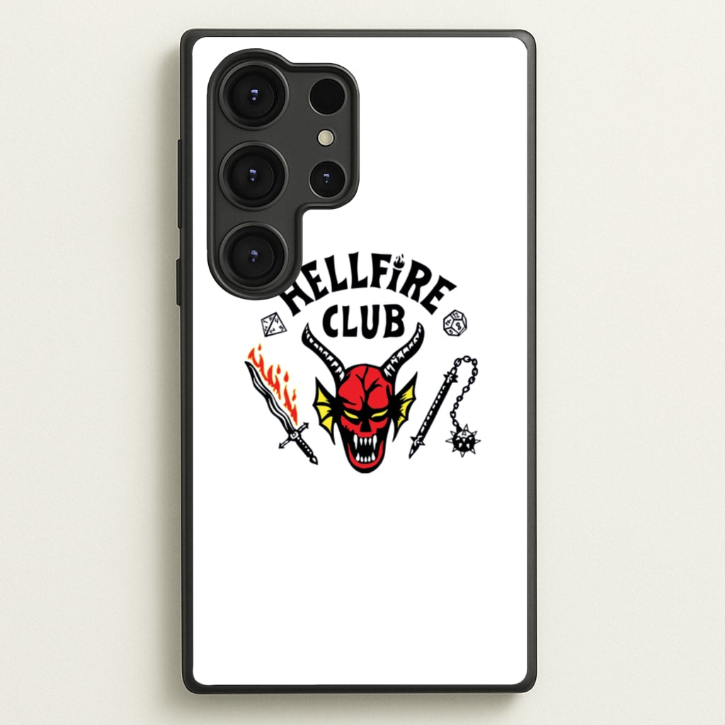 Hellfire Logo - White - Stranger Things Phone Case for Galaxy S25 Ultra