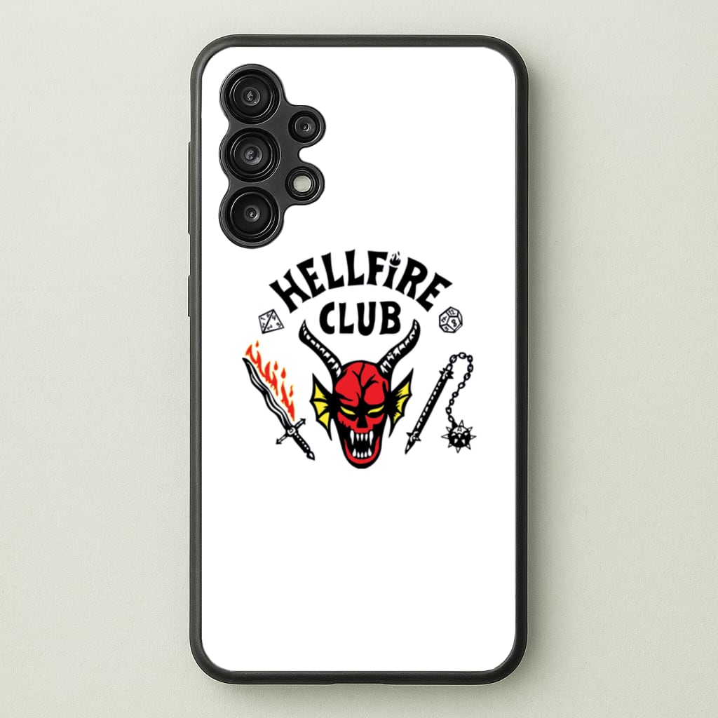Hellfire Logo - White - Stranger Things Phone Case for Galaxy A13