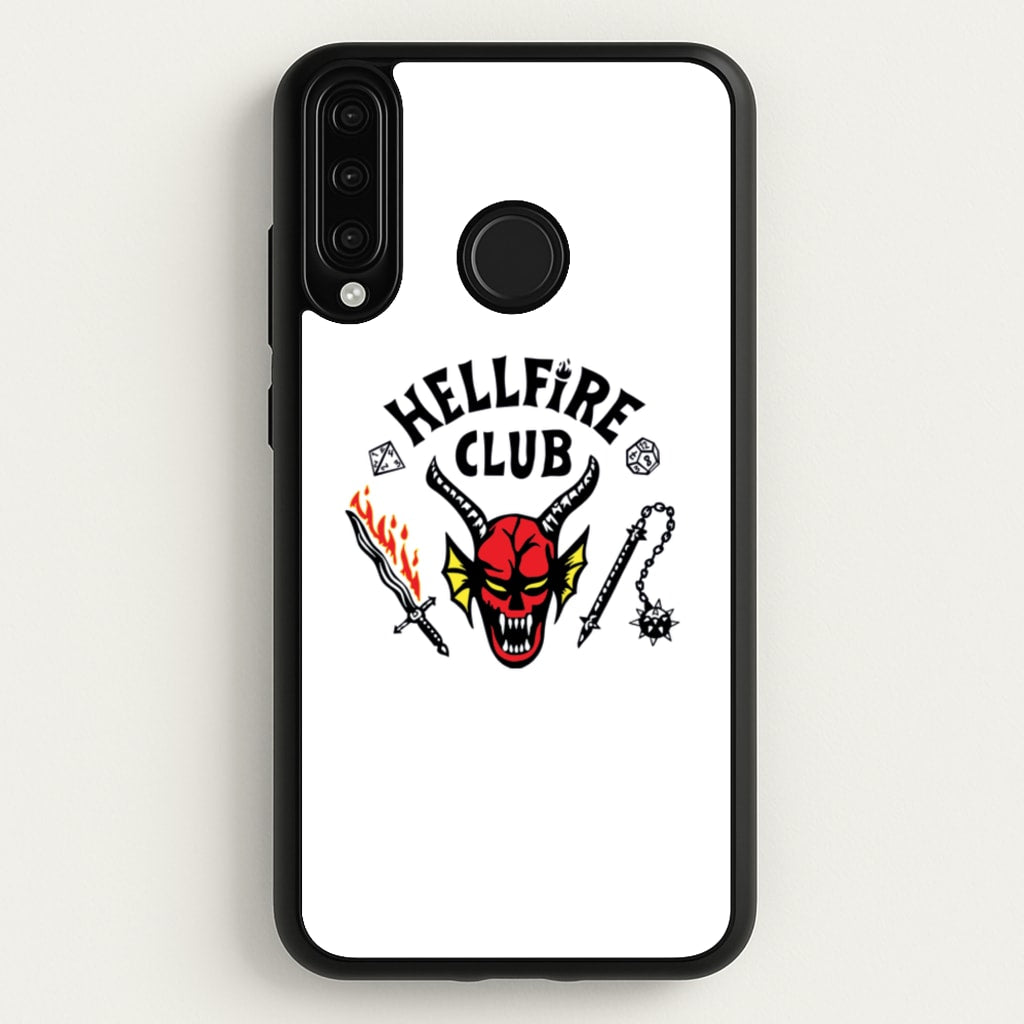 Hellfire Logo - White - Stranger Things Phone Case for Huawei P30 Lite