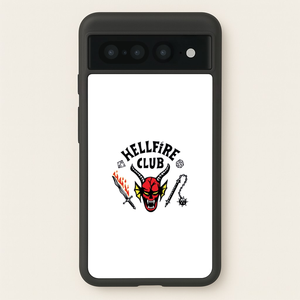 Hellfire Logo - White - Stranger Things Phone Case for Google Pixel 7 Pro
