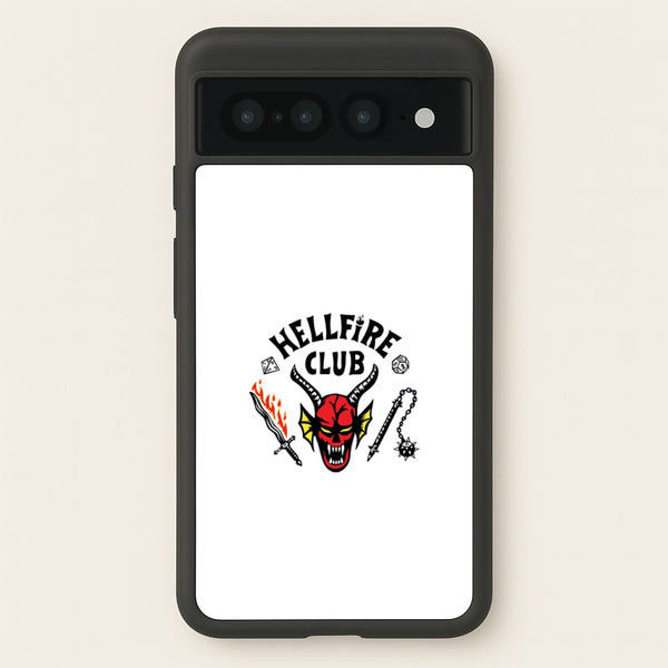 Hellfire Logo - White - Stranger Things Phone Case for Google Pixel 7 Pro