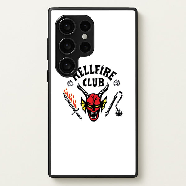 Hellfire Logo - White - Stranger Things Phone Case for Galaxy S24 Ultra