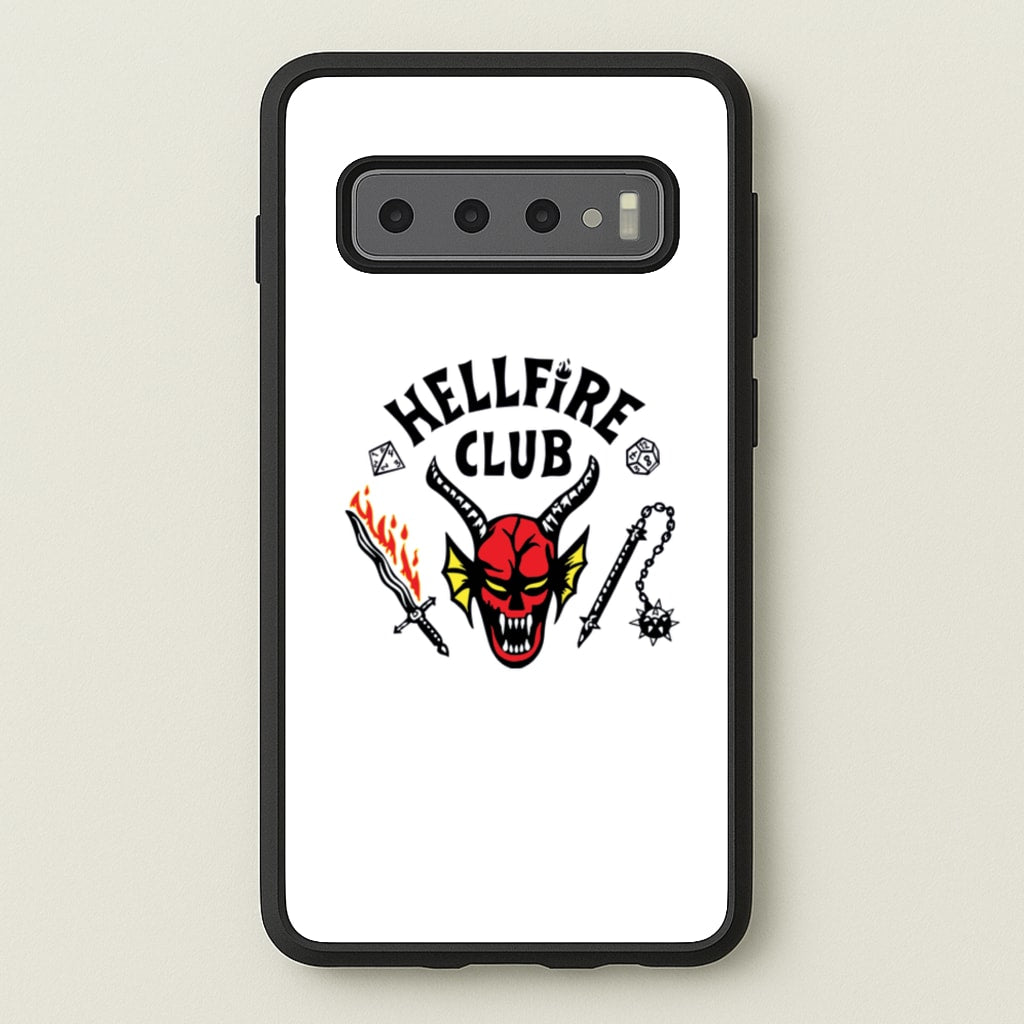 Hellfire Logo - White - Stranger Things Phone Case for Galaxy S10