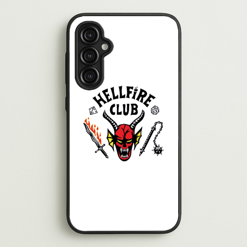 Hellfire Logo - White - Stranger Things Phone Case for Galaxy A14