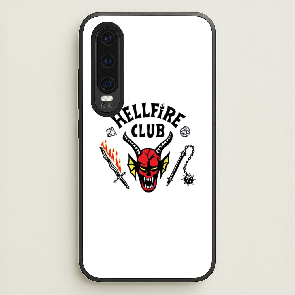 Hellfire Logo - White - Stranger Things Phone Case for Huawei P30