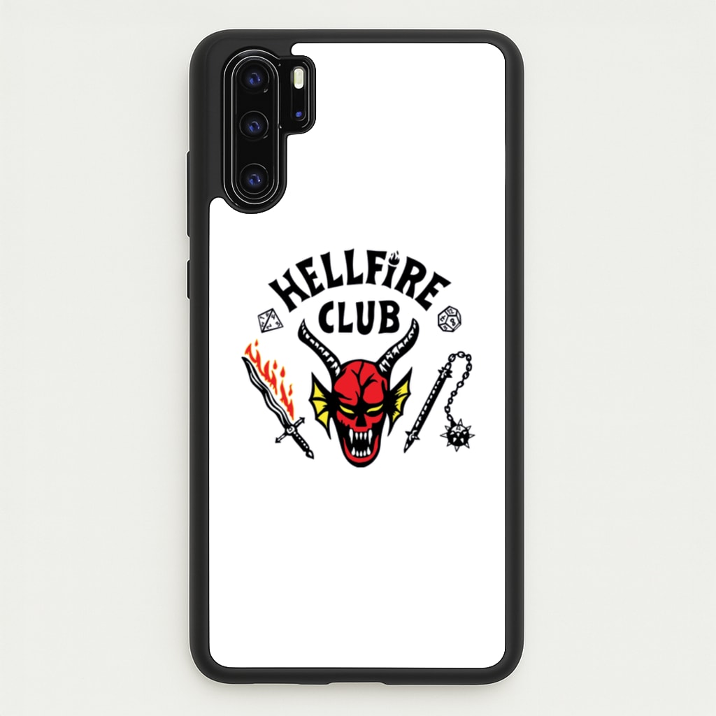 Hellfire Logo - White - Stranger Things Phone Case for Huawei P30 Pro